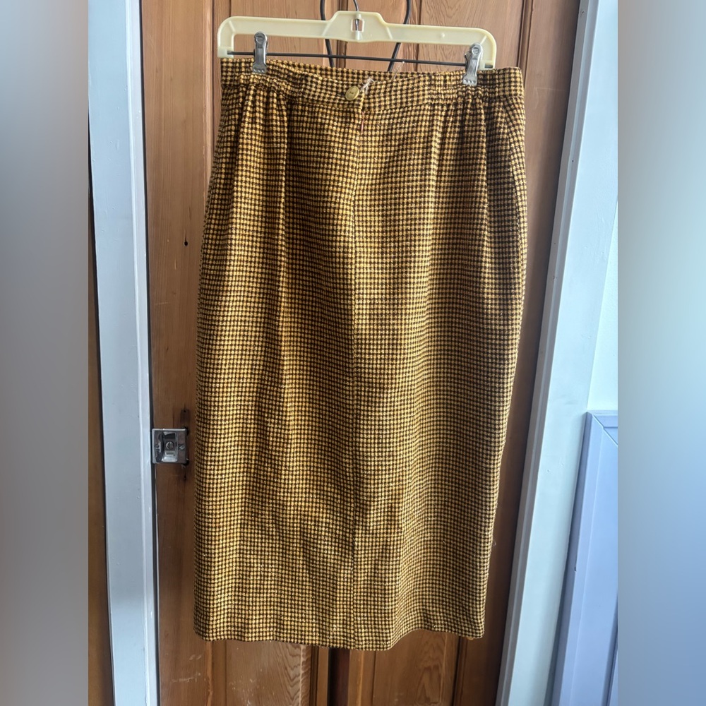 Vintage‎ Yellow Checkered Women's Skirt